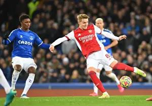 Everton V Arsenal 2020-21 Prints: Martin Odegaard vs. Demarai Gray: Battle at Goodison Park - Everton vs
