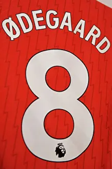 Martin Odegaard's Arsenal Jersey in Arsenal Dressing Room Before Arsenal vs Crystal Palace (2023-24)