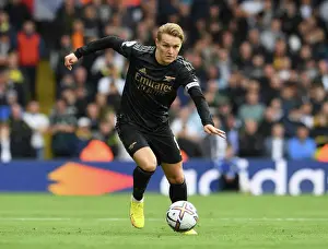 Leeds United V Arsenal 2022-23 Prints: Martin Odegaard's Brilliant Performance: Arsenal Triumphs Over Leeds United in the Premier League 2022-23