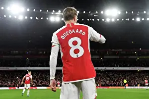 Martin Odegaard's Intense Concentration: Arsenal vs West Ham United (2023-24)