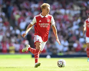 Arsenal V Leicester City 2022-23 Prints: Martin Odegaard's Midfield Showdown: Arsenal vs Leicester City, 2022-23 Premier League