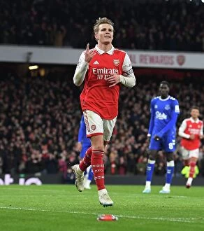Images Dated 1st March 2023: Martin Odegaard's Stunner: Arsenal's Triumphant 3-1 Victory over Everton in the 2022-23 Premier