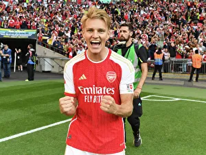 Arsenal V Manchester City - Community Shield 2023-24 Prints: Martin Odegaard's Triumph: Arsenal's Community Shield Victory, 2023-24