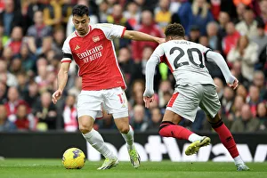 Arsenal V Sheffield United 2023-24 Prints: Martinelli Faces Off Against Bogle: Arsenal vs