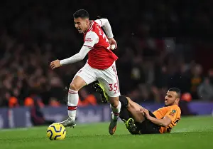 Martinelli Foul: Arsenal's Rising Star Halted by Saiss in Arsenal vs. Wolverhampton (2019-20)