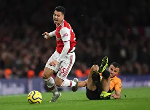 Martinelli Foul: Arsenal's Rising Star Halted by Saiss in Arsenal vs. Wolverhampton (2019-20)