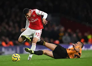 Martinelli Fouled by Saiss in Arsenal vs. Wolverhampton (2019-20 Premier League)