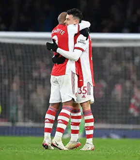 Arsenal V West Ham United 2021-22 Prints: Martinelli and Lacazette Celebrate Goal: Arsenal vs West Ham United