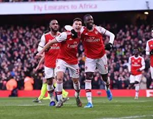 Martinelli and Pepe Celebrate Goal: Arsenal's Victory Over Sheffield United (2019-20)