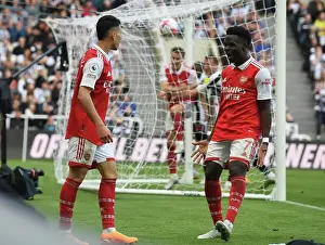 Newcastle United V Arsenal 2022-23 Prints: Martinelli and Saka Celebrate Arsenal's Winning Goals Against Newcastle United (2022-23)