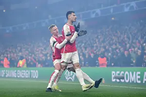 Arsenal V RC Lens 2023-24 Prints: Martinelli Scores Fourth: Arsenal's Champions League Triumph over RC Lens