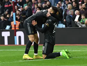 Aston Villa V Arsenal 2022-23 Prints: Martinelli and Vieira Celebrate Arsenal's Four-Goal Blitz Against Aston Villa (2022-23)