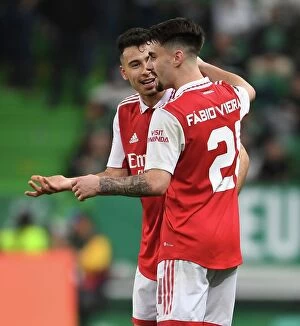Sporting Lisbon v Arsenal 2022-23 Collection: Martinelli and Vieira Face Off: Arsenal vs. Sporting CP - UEFA Europa League Round of 16, Lisbon