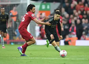 Liverpool V Arsenal 2022-23 Prints: Martinelli vs. Alexander-Arnold: A Premier League Battle at Anfield