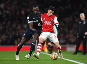 Arsenal V West Ham United 2021-22 Prints: Martinelli vs. Antonio: A Premier League Showdown at Emirates Stadium