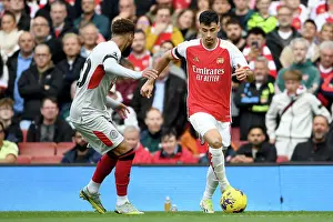 Arsenal V Sheffield United 2023-24 Prints: Martinelli vs. Bogle: A Fierce Face-Off in Arsenal's Battle Against Sheffield United