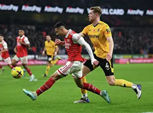 Wolverhampton Wanderers V Arsenal 2022-23 Prints: Martinelli vs Collins: Wolverhampton Wanderers vs Arsenal FC, Premier League 2022-23