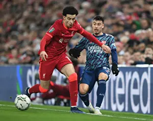 Liverpool V Arsenal Carabao Cup 21-22 Prints: Martinelli vs Jones: Intense Clash in Carabao Cup Semi-Final First Leg between Liverpool and Arsenal