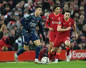 Liverpool V Arsenal Carabao Cup 21-22 Prints: Martinelli vs Jota: Carabao Cup Semi-Final Showdown - Liverpool vs Arsenal, Anfield, 2022