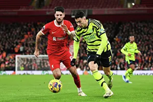 Liverpool V Arsenal 2023-24 Prints: Martinelli vs. Liverpool: Intense Battle at Anfield, Premier League 2023-24