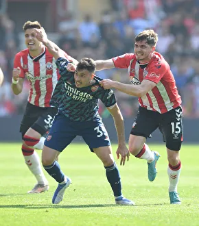 Southampton V Arsenal 2021-22 Prints: Martinelli vs Perraud: Clash at St