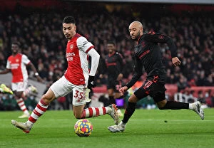 Images Dated 11th December 2021: Martinelli vs. Redmond: A Fiery Face-Off in Arsenal's Battle Against Southampton