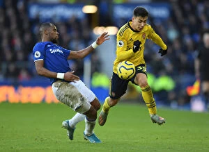 Everton v Arsenal 2019-20 Collection: Martinelli vs Sidibe: Battle at Goodison Park - Everton vs Arsenal, Premier League 2019-20