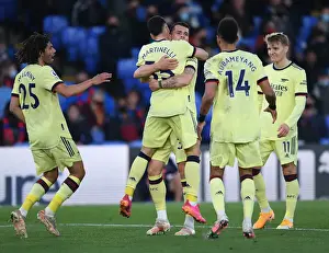 Martinelli and Xhaka Celebrate Arsenal's Winning Goal vs Crystal Palace (2020-21)