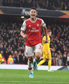 Images Dated 3rd October 2019: Martinelli's Jubilation: Arsenal's Europa League Goal Spree vs