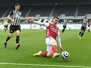 Newcastle United V Arsenal 2020-21 Prints: Martinelli's Radiant Performance: Arsenal Triumphs Over Empty Newcastle Stadium