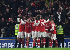 Images Dated 21st January 2020: Martinelli's Stunner: Arsenal's Historic First Goal Against Chelsea (2019-20) - Stamford Bridge