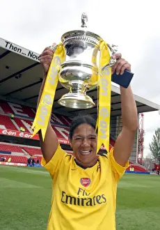Arsenal Ladies V Charlton - FA Cup Final 2006-07 Prints: Mary Philip with the FA Cup: Arsenal Ladies Glory over Charlton Athletic