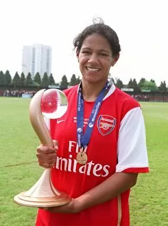 Arsenal Ladies v Umea IK 2006-07 Collection: Mary Phillip (Arsenal) with the European Trophy
