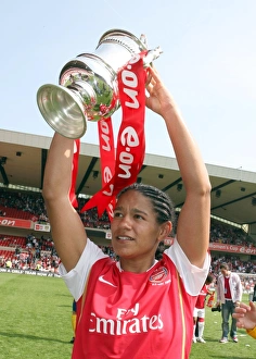 Mary Phillip (Arsenal) with the FA Cup Trophy