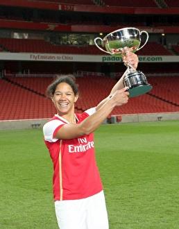 Arsenal Ladies v Chelsea 2007-8 Collection: Mary Phillip (Arsenal) with the Premier League