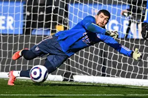 Leicester City V Arsenal 2020-21 Prints: Mat Ryan Prepares for Leicester Showdown: Arsenal's Goalkeeper Gears Up in the Premier League 2020-21