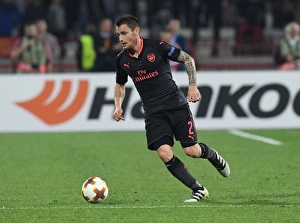 Red Star Belgrade V Arsenal 2017-18 Prints: Mathieu Debuchy in Action: Arsenal vs. Red Star Belgrade, Europa League 2017-18