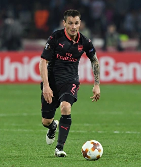 Red Star Belgrade V Arsenal 2017-18 Prints: Mathieu Debuchy in Action: Arsenal vs. Red Star Belgrade, Europa League 2017-18