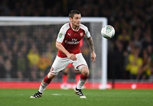 Arsenal V Norwich - Carabo Cup 4th Round 2017-18 Prints: Mathieu Debuchy in Action: Arsenal vs. Norwich City - Carabao Cup 2017-18