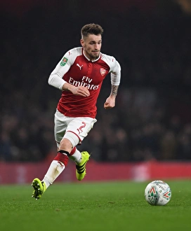 Arsenal V West Ham United - Carabao Cup 2017-18 Prints: Mathieu Debuchy in Action: Arsenal vs. West Ham United - Carabao Cup Quarterfinal