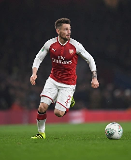 Arsenal V West Ham United - Carabao Cup 2017-18 Prints: Mathieu Debuchy in Action: Arsenal vs. West Ham United, Carabao Cup Quarterfinals