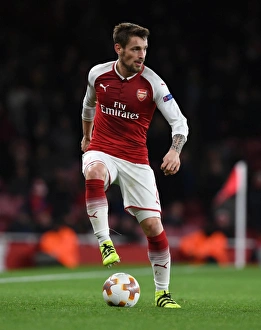 Arsenal V BATE Borisov 2017-18 Prints: Mathieu Debuchy in Action for Arsenal vs BATE Borisov, UEFA Europa League 2017-18