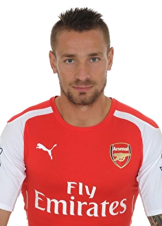 Mathieu Debuchy at Arsenal's 2014-15 Photocall