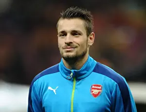 Galatasaray V Arsenal 2014/15 Prints: Mathieu Debuchy: Arsenal's Defender in Action against Galatasaray in Istanbul