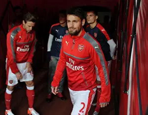 Arsenal V AFC Bournemouth 2016/17 Prints: Mathieu Debuchy: Arsenal's Focus Before Arsenal v AFC Bournemouth (2016/17)