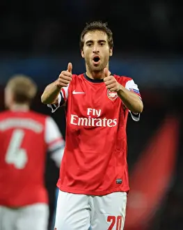 Arsenal V Marseille 2013-14 Prints: Mathieu Flamini in Action: Arsenal vs Olympique de Marseille, UEFA Champions League (2013)