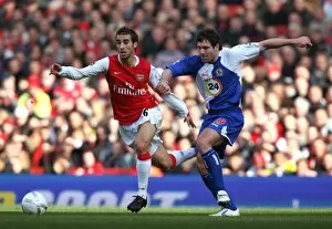 Images Dated 17th February 2007: Mathieu Flamini (Arsenal) David Dunn (Blackburn)