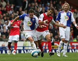 Blackburn Rovers V Arsenal 2007-8 Prints: Mathieu Flamini (Arsenal) David Dunn (Blackburn Rovers)