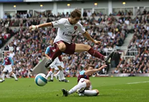 West Ham United V Arsenal 2007-08 Prints: Mathieu Flamini (Arsenal) George McCartney (West Ham)
