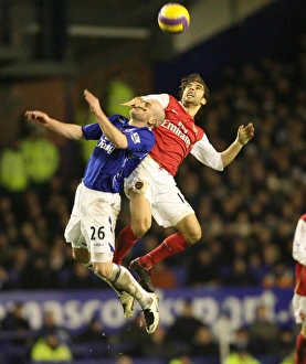 Everton V Arsenal 2007-08 Prints: Mathieu Flamini (Arsenal) and Lee Carsley (Everton)